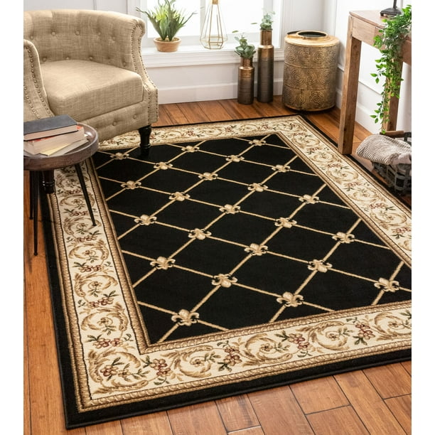 Pastoral Medallion Brown French 5x7 5'3 x 7'3 Area Rug European Floral Formal Traditional Area Rug Stain Resistant Shed Free Modern Classic Contemporary Thick Soft Plush Living Dining Room Rug 